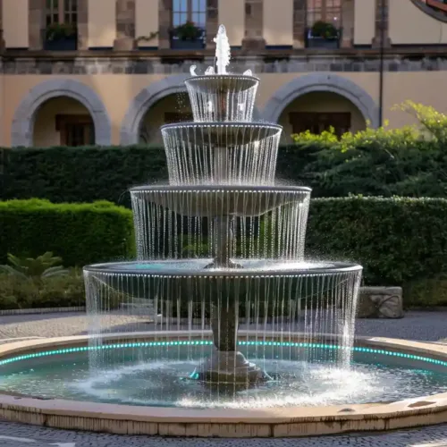 Large Outdoor LED 4-Tier Fountain Water Feature for Sale DZN91-4