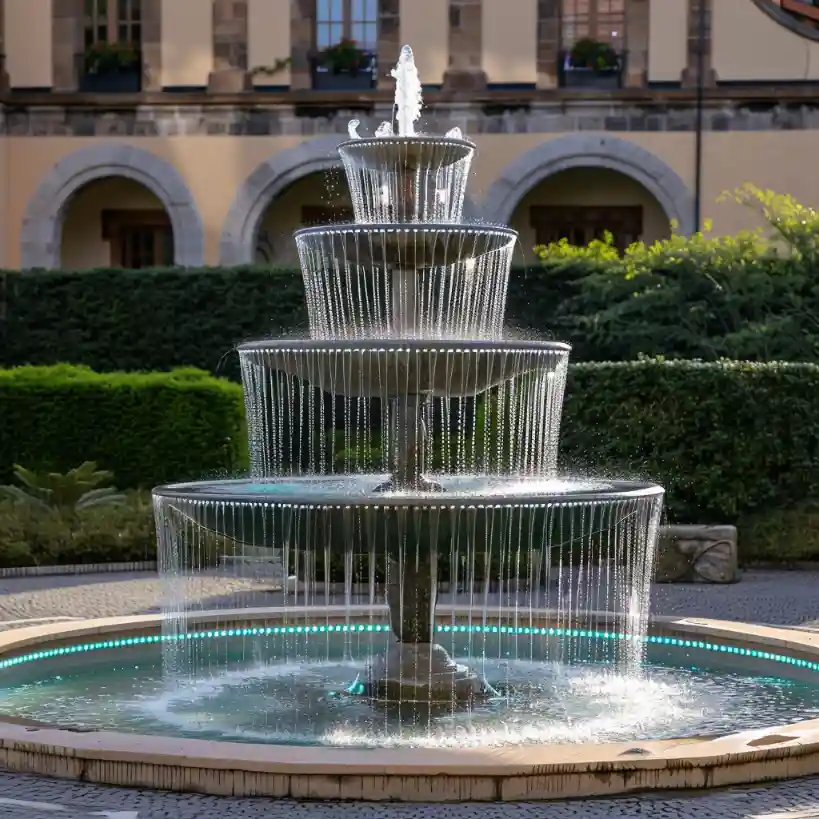 Large Outdoor LED 4-Tier Fountain Water Feature for Sale DZN91 Large Outdoor LED 4-Tier Fountain Water Feature for Sale DZN91-4