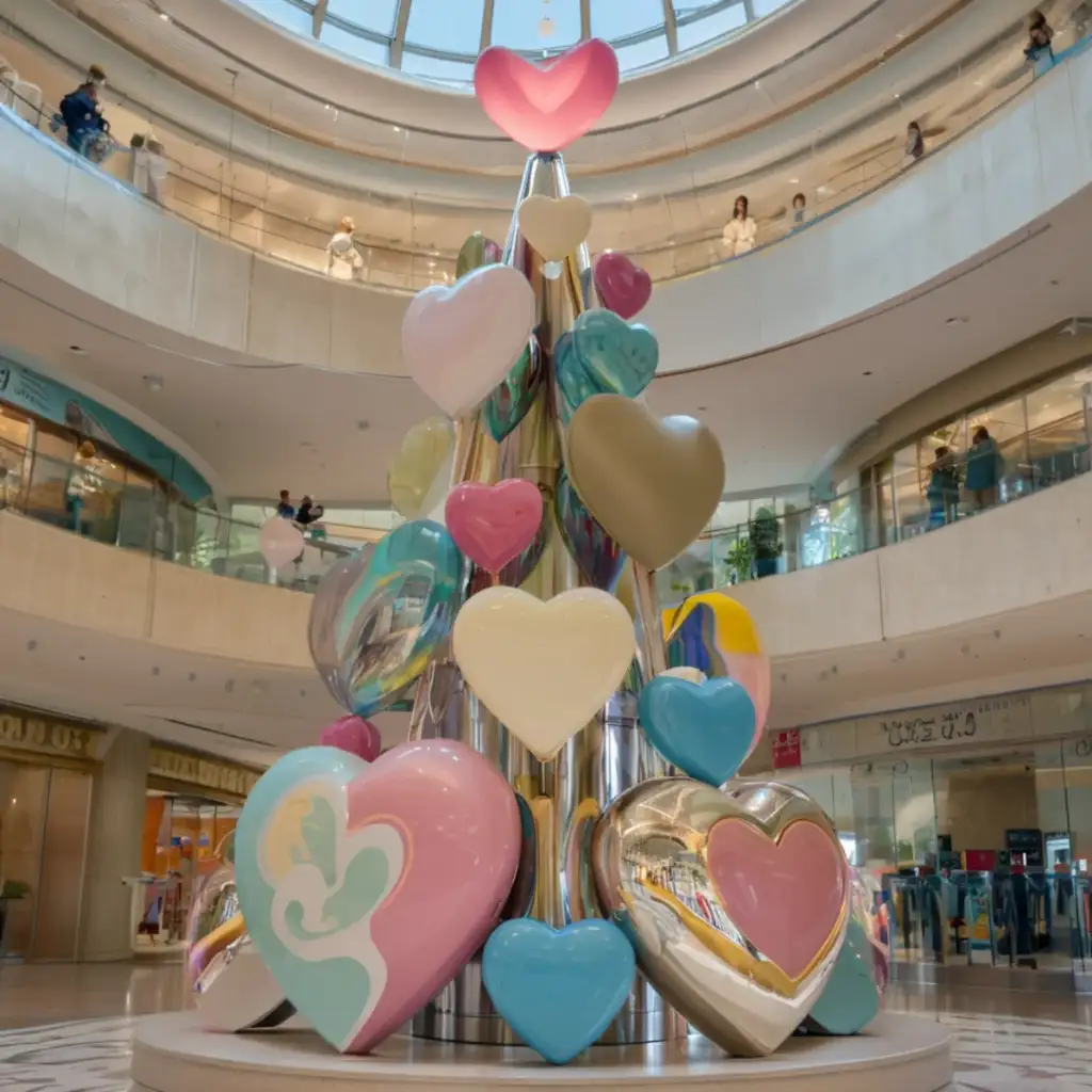 LED Metal Art Heart Sculpture Mall Xmas Tree Wedding DZN-44-6