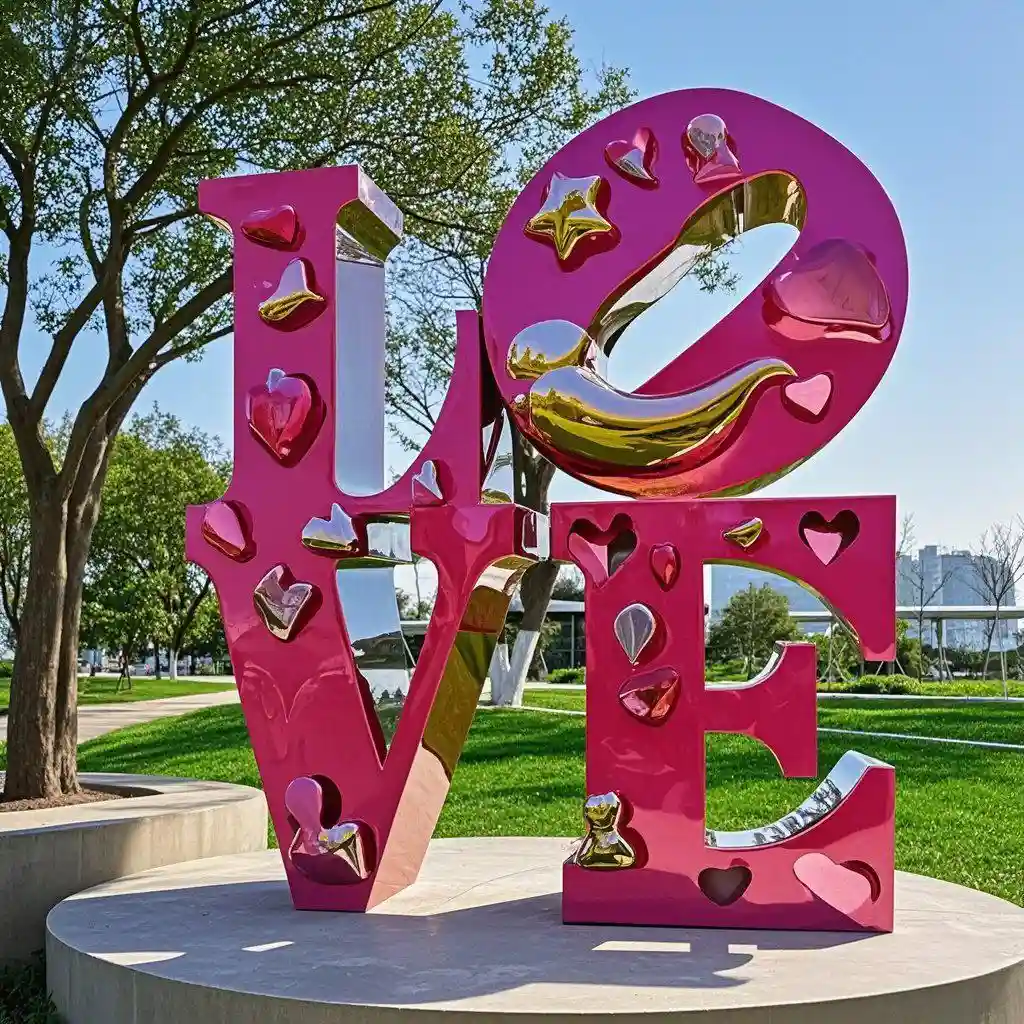 Elevate Your Space with 9 Love Sculptures Series Elevate Your Space with 9 Love Sculptures Series - Large Metal Colorful Love Sculpture for Sale