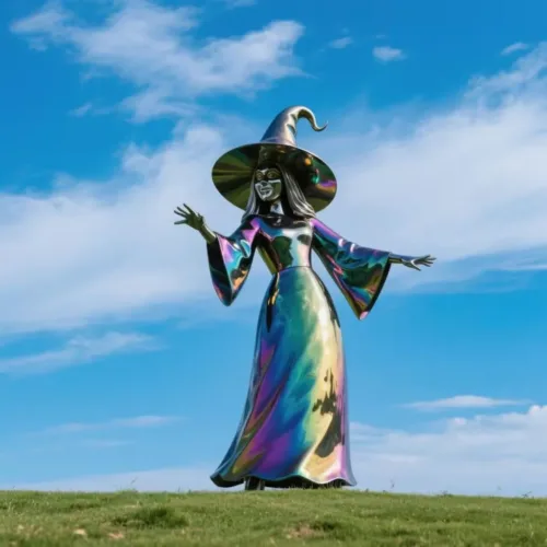 Halloween metal garden witch statue holiday yard decoration DZN-31-2