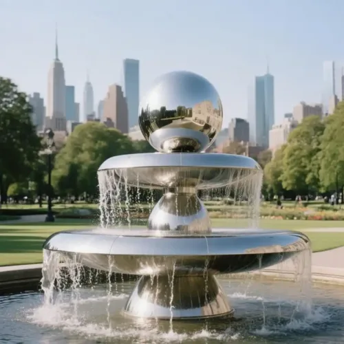 Custom Stainless Steel Large Bowl Fountain with Ball DZN90 Custom Stainless Steel Large Bowl Fountain with Ball DZN90-1