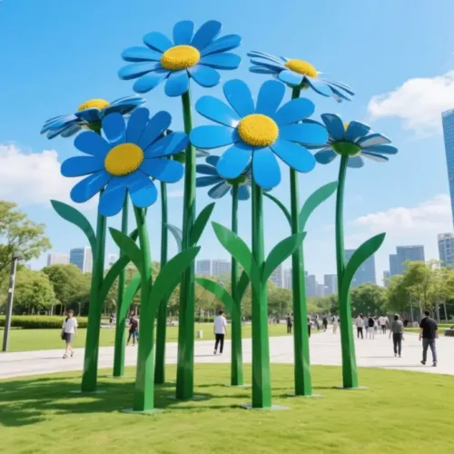 Colorful Daisy Sculpture – Large Metal Flower for Garden DZN116 -2