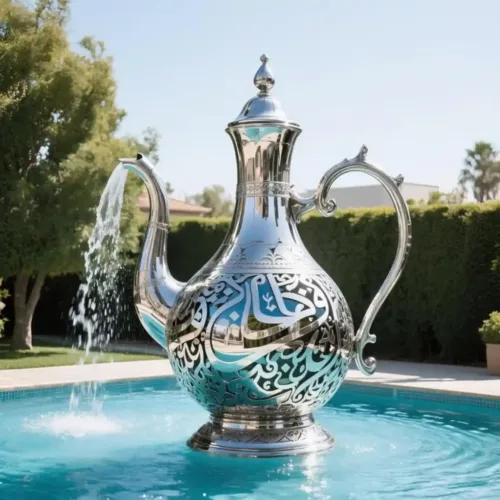 Giant Metal Arabic Teapot Fountain for Sale DZN133-1