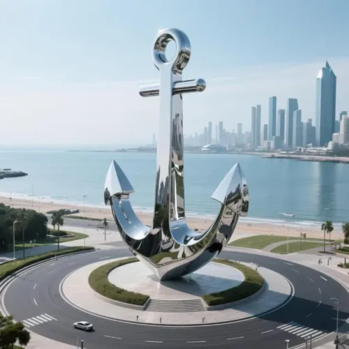 Large Outdoor Metal Anchor Sculpture for Seaside DZN126-2