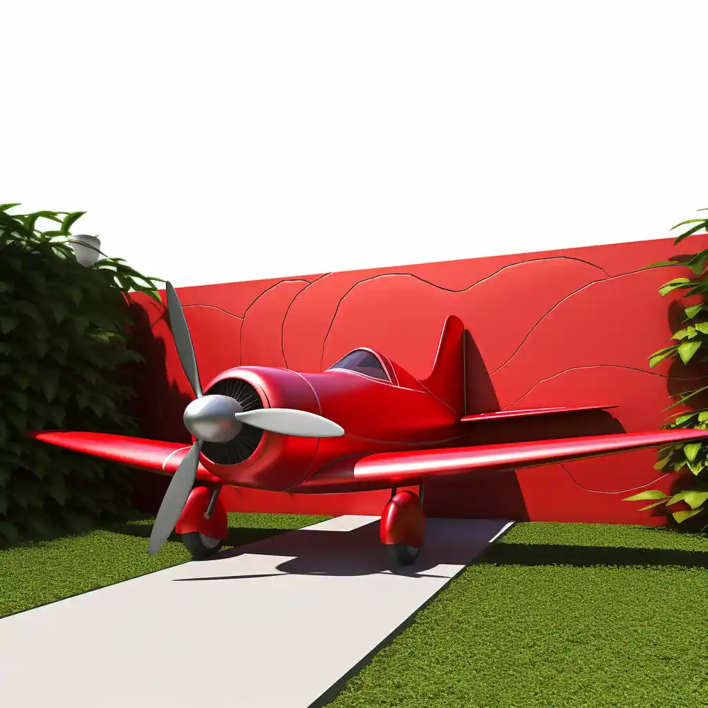 Red Metal Airplane Sculpture - Modern Large Outdoor Art DZN113 Red Metal Airplane Sculpture - Modern Large Outdoor Art DZN113-2