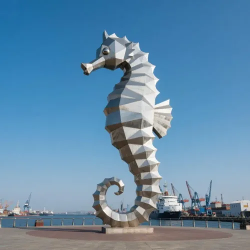 Large Metal Seahorse Sculpture Decor for Sale Coastal Art DZN119-1
