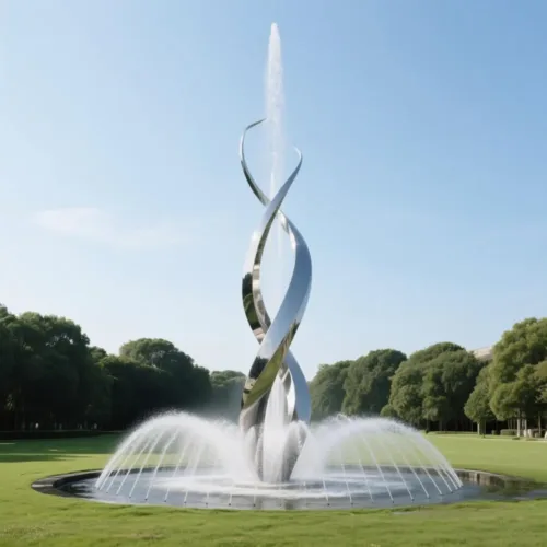 Large Stainless Steel Abstract Line Sculpture Fountain Art DZN149-2