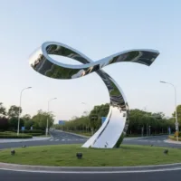 Abstract Metal Ribbon Sculpture for Garden Art DZN129 - D&Z