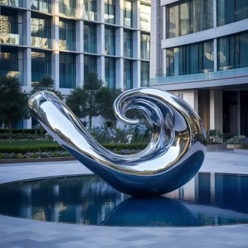 Wave Sculptures – Large Metal Abstract Wave Art Sculpture DZN107 11 Wave Sculptures – Large Metal Abstract Wave Art Sculpture DZN107-4