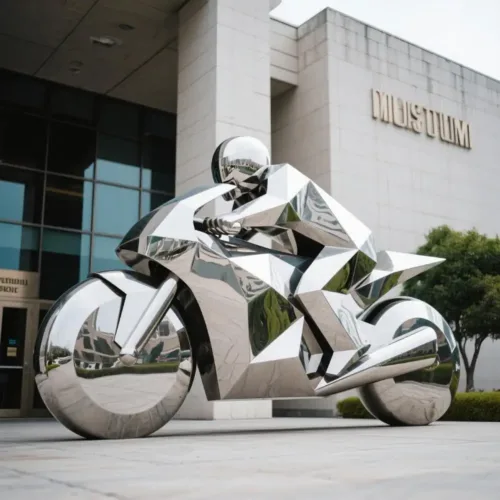 Large Metal Motorcycle Sculpture - Geometric Motorbike Art DZN152 Large Metal Motorcycle Sculpture - Geometric Motorbike Art DZN152-1