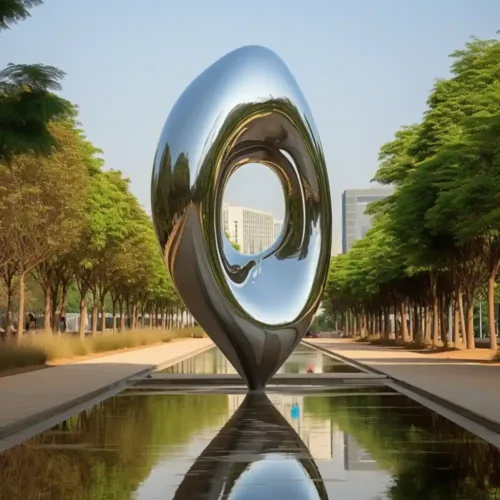 Mirror Polished Abstract Metal Sculpture Art for Sale DZN137-2