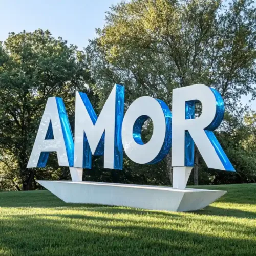 Large Metal Love AMOR Sculpture | Outdoor Letter Word Art DZN103-1