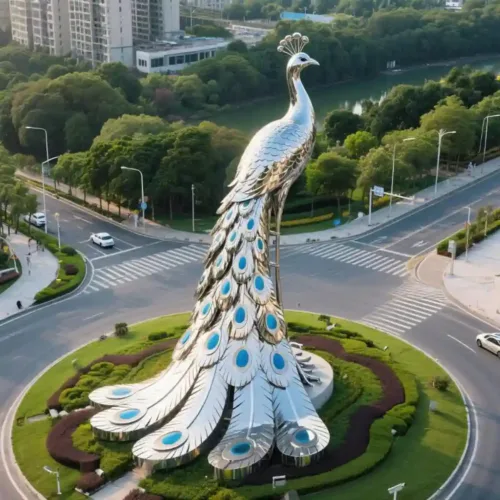 Stainless Steel Garden Peacock Sculpture Metal Art DZN165 Stainless Steel Garden Peacock Sculpture Metal Art DZN165-1