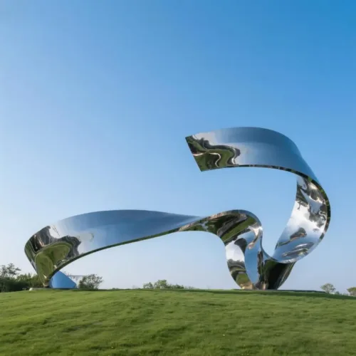 Abstract Metal Ribbon Sculpture for Garden Art DZN129-2