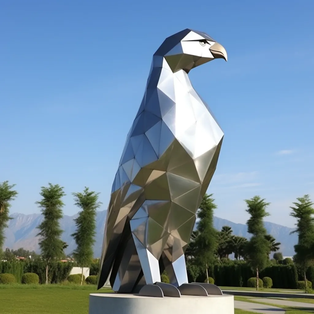 Geometric Falcon Sculpture for Sale - Urban Abstract Steel Decor DZN112 Geometric Falcon Sculpture for Sale - Urban Abstract Steel Decor DZN112-4