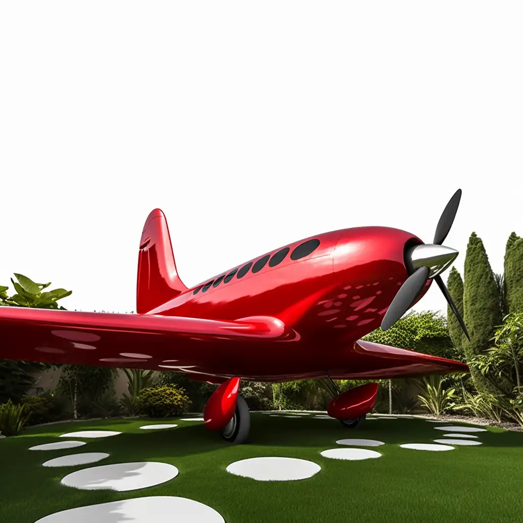 Red Metal Airplane Sculpture - Modern Large Outdoor Art DZN113 Red Metal Airplane Sculpture - Modern Large Outdoor Art DZN113-6