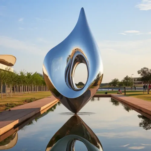 Mirror Polished Abstract Metal Sculpture Art for Sale DZN137-1