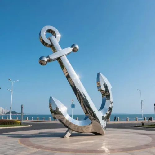 Large Outdoor Metal Anchor Sculpture for Seaside DZN126 Large Outdoor Metal Anchor Sculpture for Seaside DZN126-1
