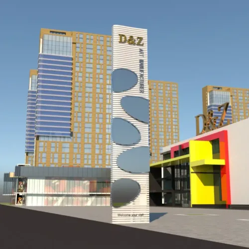 Custom Outdoor Sculpture Signage Vertical Monumental Landmark DZN153-2