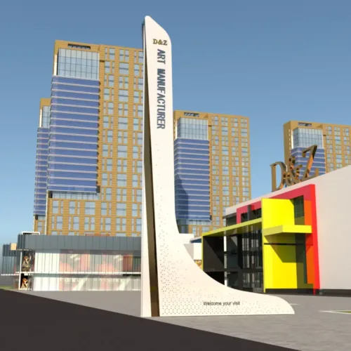 Custom Outdoor Sculpture Signage Vertical Monumental Landmark DZN158 Custom Outdoor Sculpture Signage Vertical Monumental Landmark DZN153-1