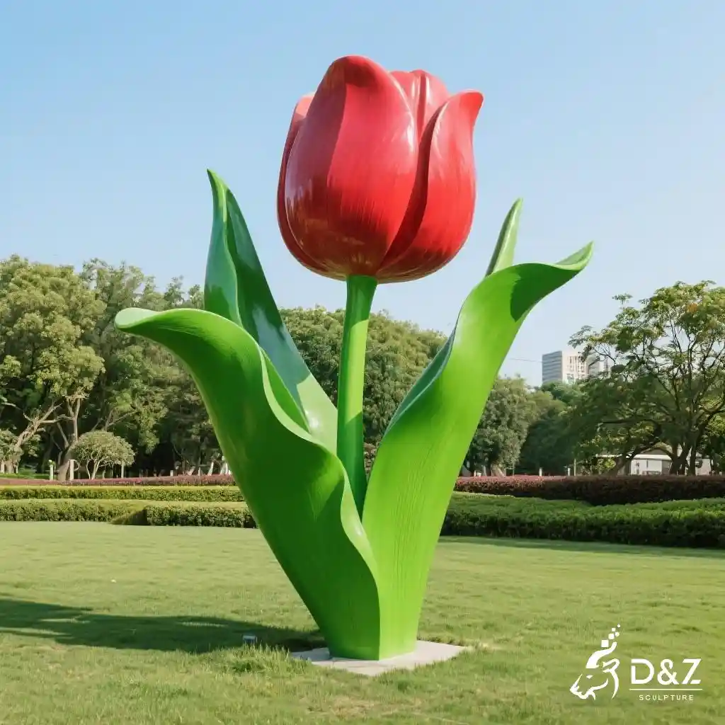 Large Metal Tulip Sculpture | Modern Garden Flower Art DZN205 Large Metal Tulip Sculpture | Modern Garden Flower Art DZN205-1