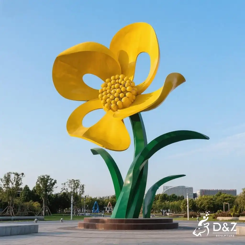 Yellow Flower Colorado Sculpture – Outdoor Flower Bloom Art DZN215 Yellow Flower Colorado Sculpture – Outdoor Flower Bloom Art DZN210-1