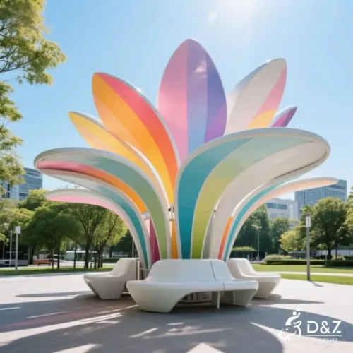 Petal Canopy with Seating | Flower Art Sunshade Pavilion DZN224-1