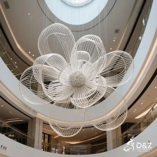 Large Wire Flower Sculpture | Modern Hanging Floral Art DZN232 5 Large Wire Flower Sculpture | Modern Hanging Floral Art DZN232-1