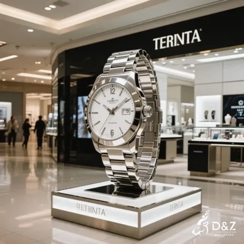 Large Metal Wrist Watch Sculpture | Luxury Art for Mall DZN237 3 Large Metal Wrist Watch Sculpture | Luxury Art for Mall DZN237-1