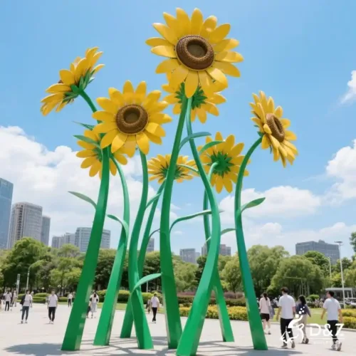Large Metal Sunflower Sculpture for Garden Flower Art DZN199-1
