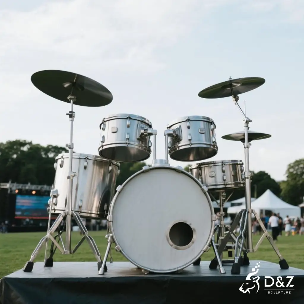 Large Metal Drum Set Sculpture | Outdoor Musical Instrument DZN198 Large Metal Drum Set Sculpture | Outdoor Musical Instrument DZN198-4