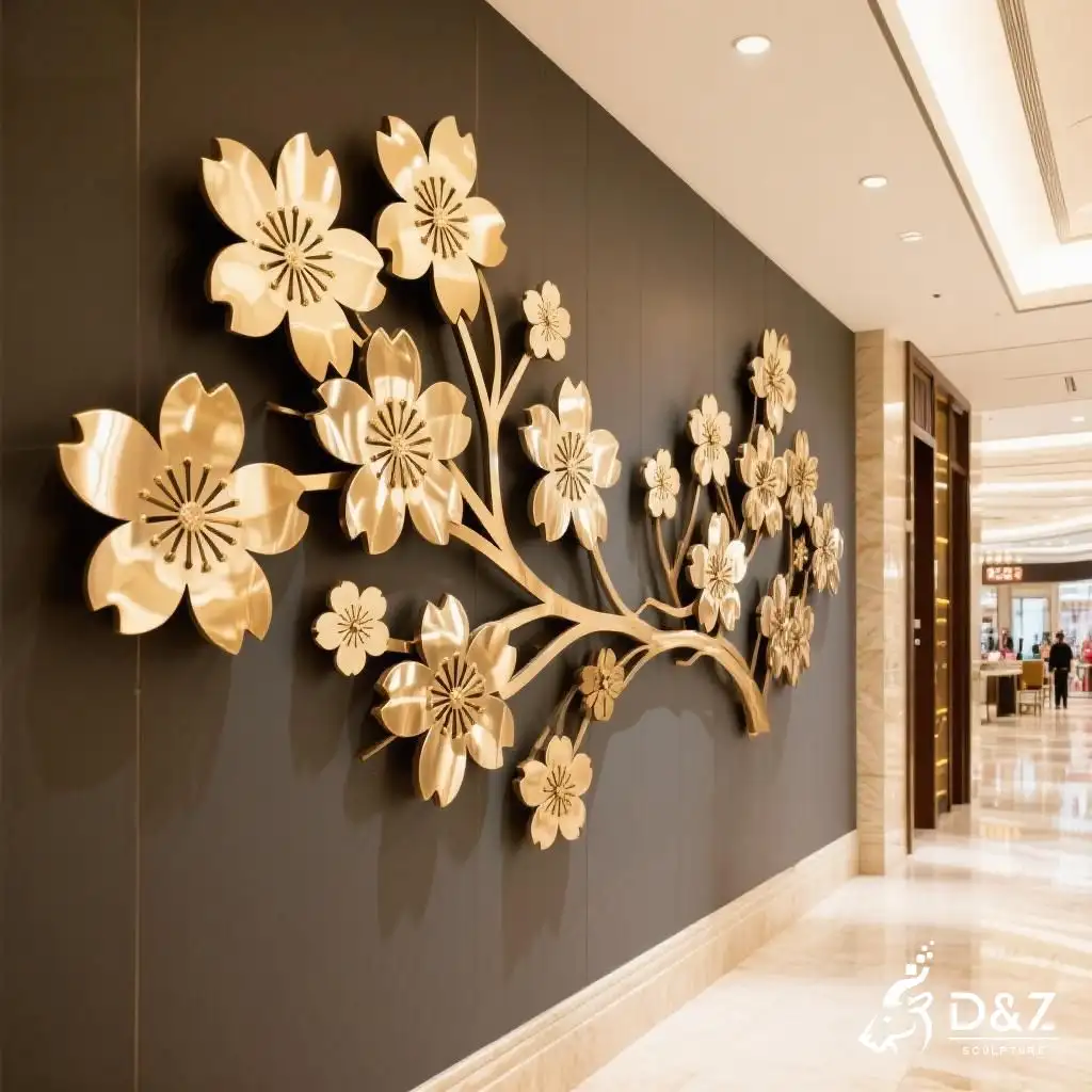 Cherry Blossom Wall Sculpture - Elegant Floral Metal Art DZN213 Cherry Blossom Wall Sculpture - Elegant Floral Metal Art DZN213-5