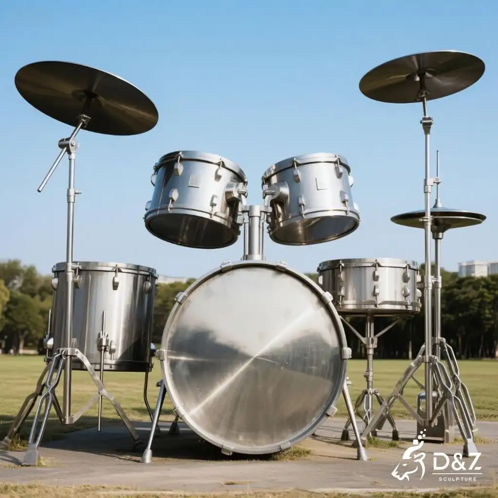 Large Metal Drum Set Sculpture | Outdoor Musical Instrument DZN198 Large Metal Drum Set Sculpture | Outdoor Musical Instrument DZN198-5