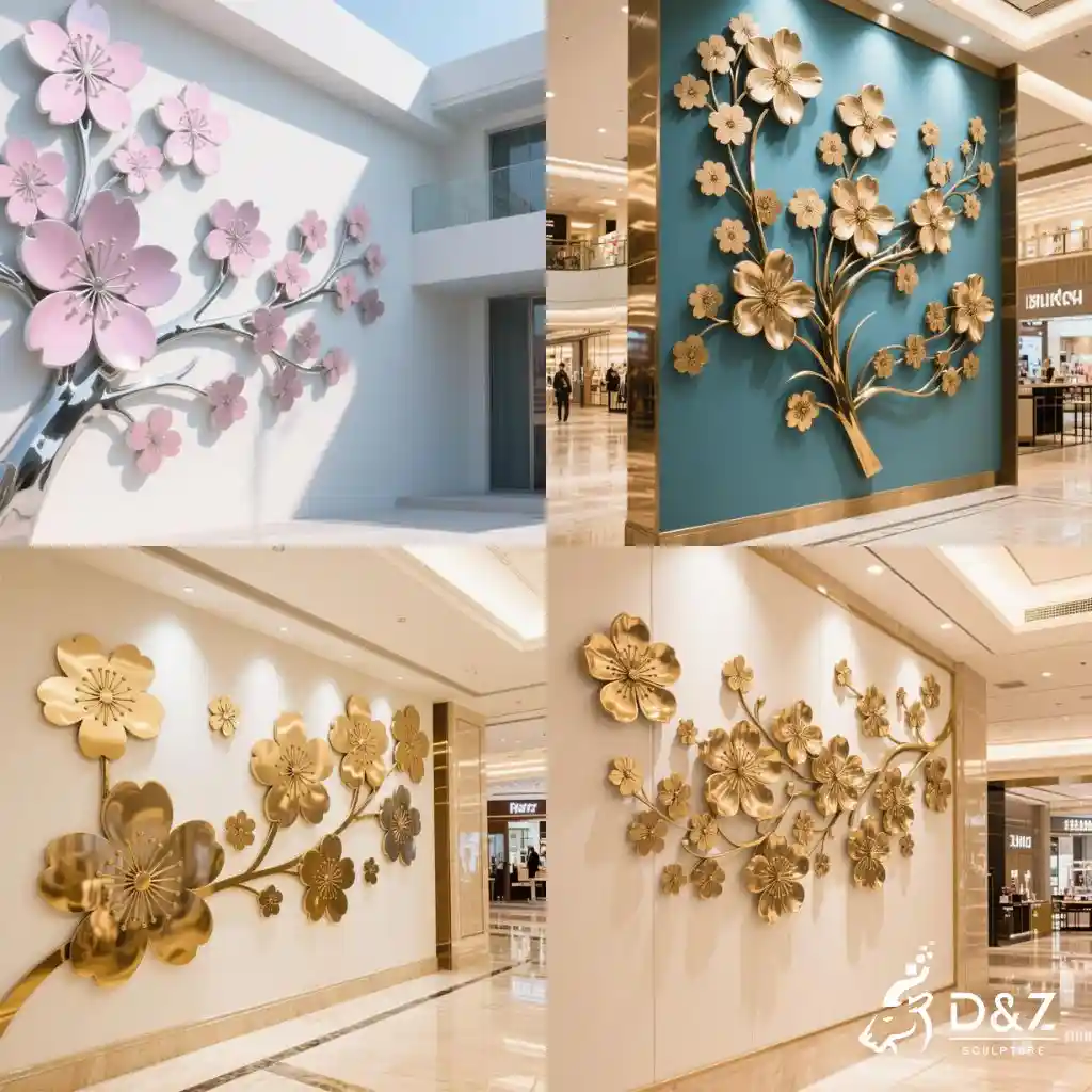 Cherry Blossom Wall Sculpture - Elegant Floral Metal Art DZN213 Cherry Blossom Wall Sculpture - Elegant Floral Metal Art DZN213-6