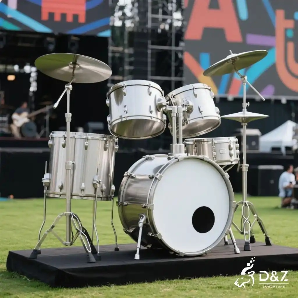 Large Metal Drum Set Sculpture | Outdoor Musical Instrument DZN198 Large Metal Drum Set Sculpture | Outdoor Musical Instrument DZN198-6