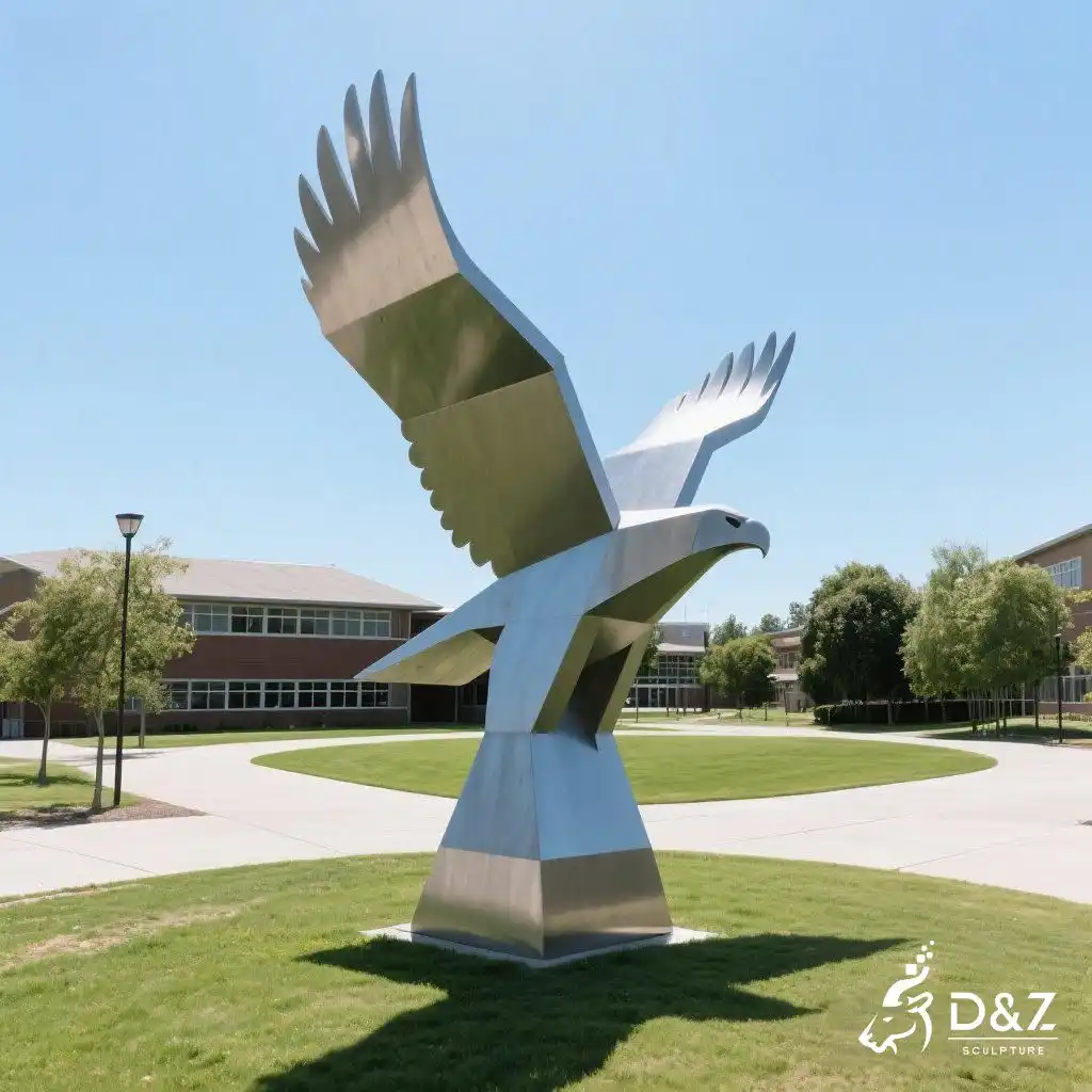 Large Geometric Metal Flying Eagle Sculpture for Sale DZN197-3