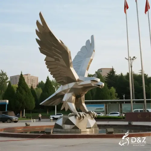 Large Geometric Metal Flying Eagle Sculpture for Sale DZN197 Large Geometric Metal Flying Eagle Sculpture for Sale DZN197-6