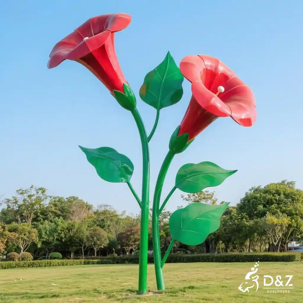 Large Metal Morning Glory Sculpture for Yard Ornaments DZN208 Large Metal Morning Glory Sculpture for Yard Ornaments DZN208-2