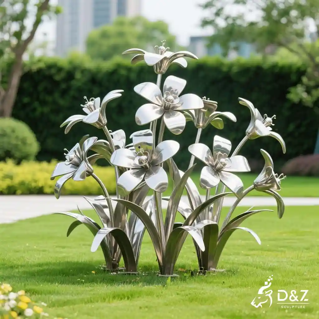 Beautiful Metal Orchid Sculpture | Large Outdoor Flower Decor DZN211 Beautiful Metal Orchid Sculpture | Large Outdoor Flower Decor DZN211-2