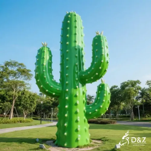 Large Metal Cactus Sculpture | Garden Flower Art for Sale DZN222-2