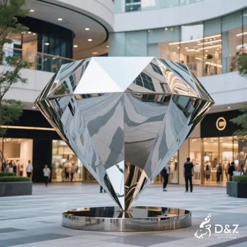 Custom 3D Diamond Art Sculpture – Geometric Metal Decor DZN235 -2