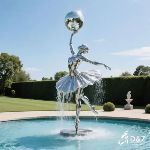 Stainless steel dancing ballerina fountain for sale DZN244-2