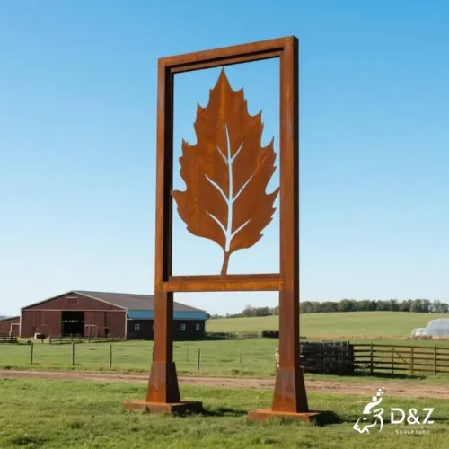 Large Corten Leaf Silhouette Metal Sculpture for Sale DZN195 Large Corten Leaf Silhouette Metal Sculpture for Sale DZN193-2