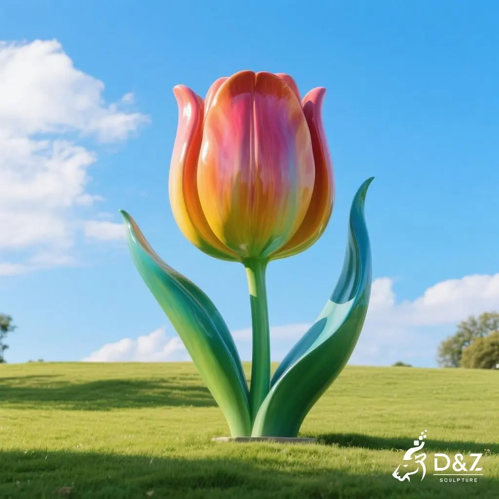 Large Metal Tulip Sculpture | Modern Garden Flower Art DZN205 Large Metal Tulip Sculpture | Modern Garden Flower Art DZN205-3