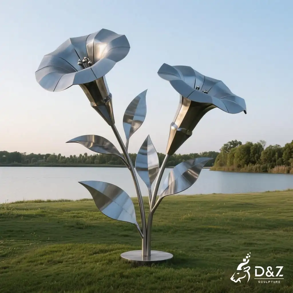 Large Metal Morning Glory Sculpture for Yard Ornaments DZN208 Large Metal Morning Glory Sculpture for Yard Ornaments DZN208-3