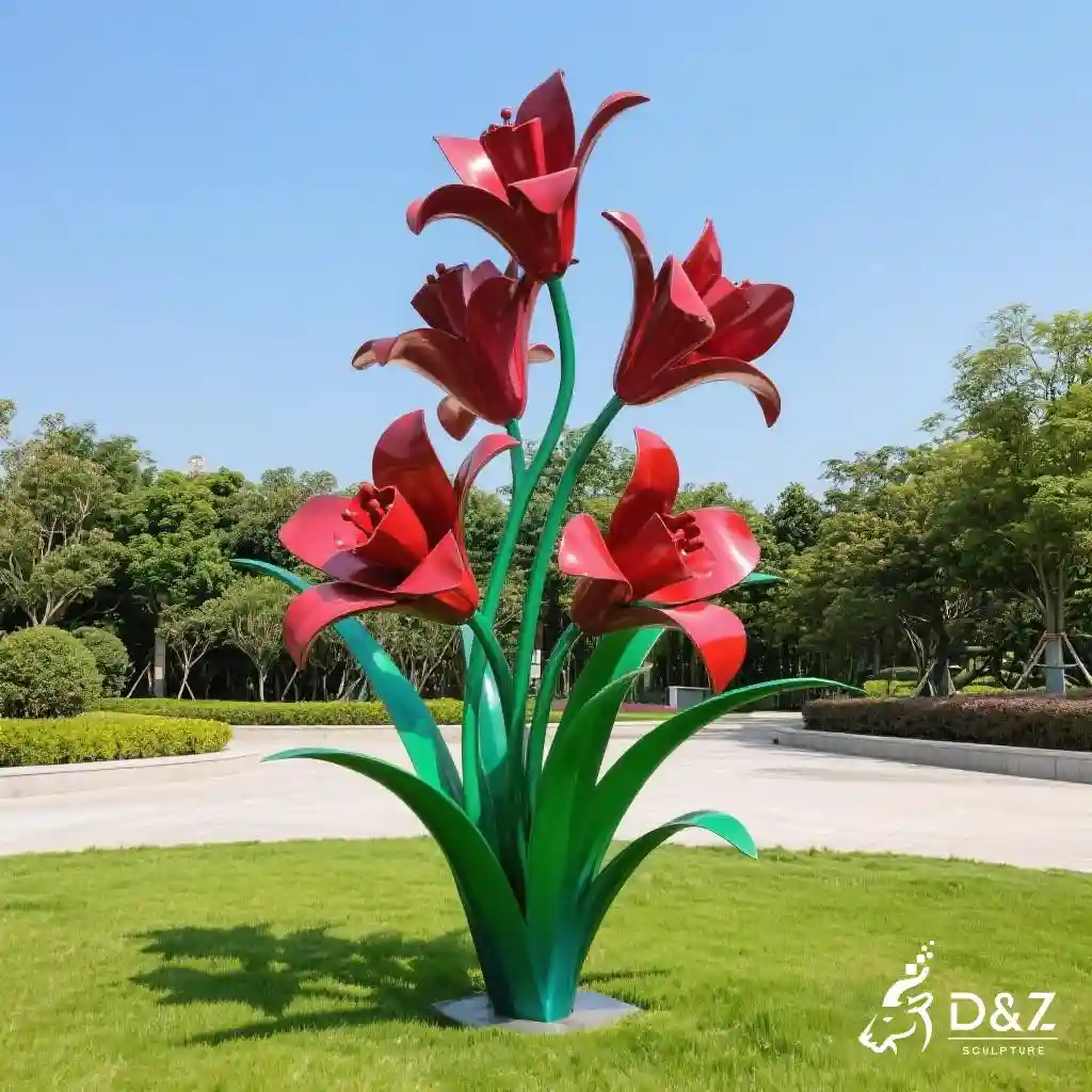Beautiful Metal Orchid Sculpture | Large Outdoor Flower Decor DZN211 Beautiful Metal Orchid Sculpture | Large Outdoor Flower Decor DZN211-3