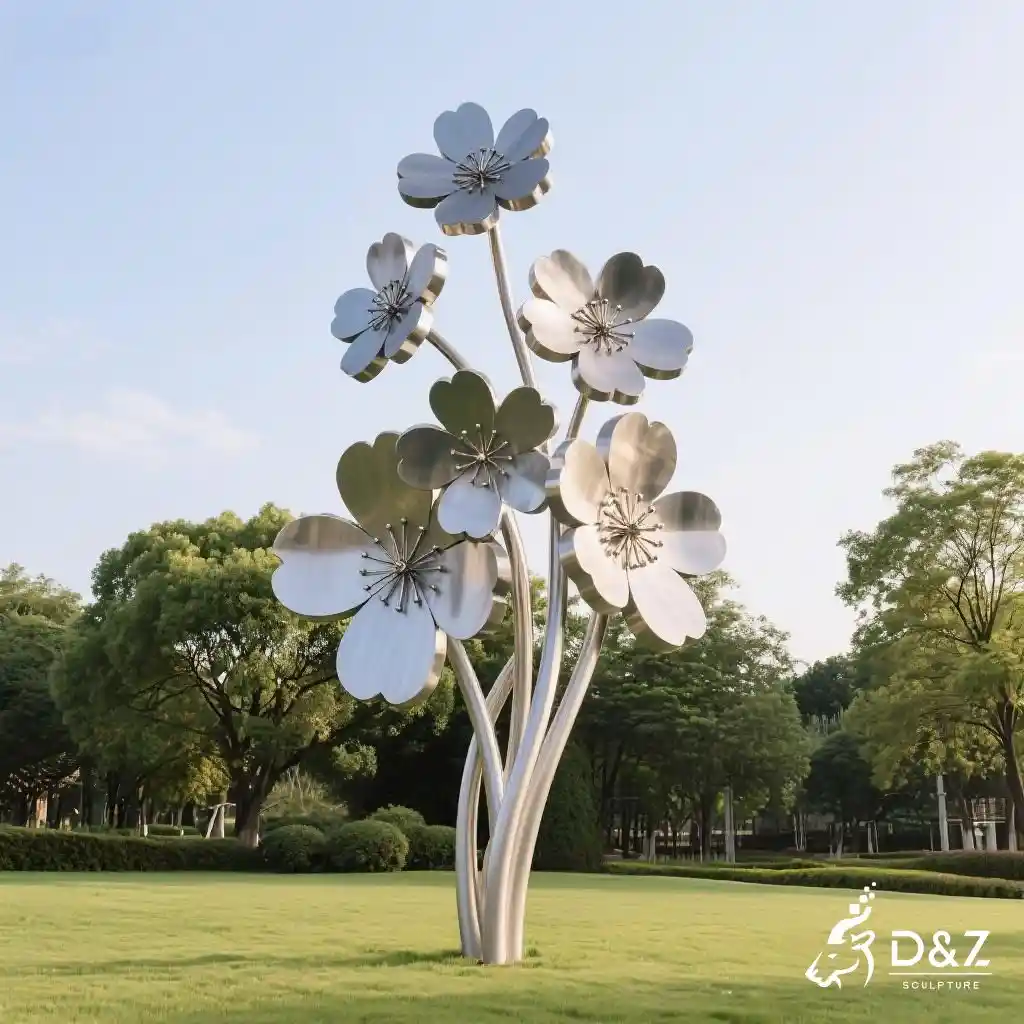 Metal Cherry Blossom Sculpture Outdoor Flower Decor for Sale DZN212 Metal Cherry Blossom Sculpture Outdoor Flower Decor for Sale DZN212-4