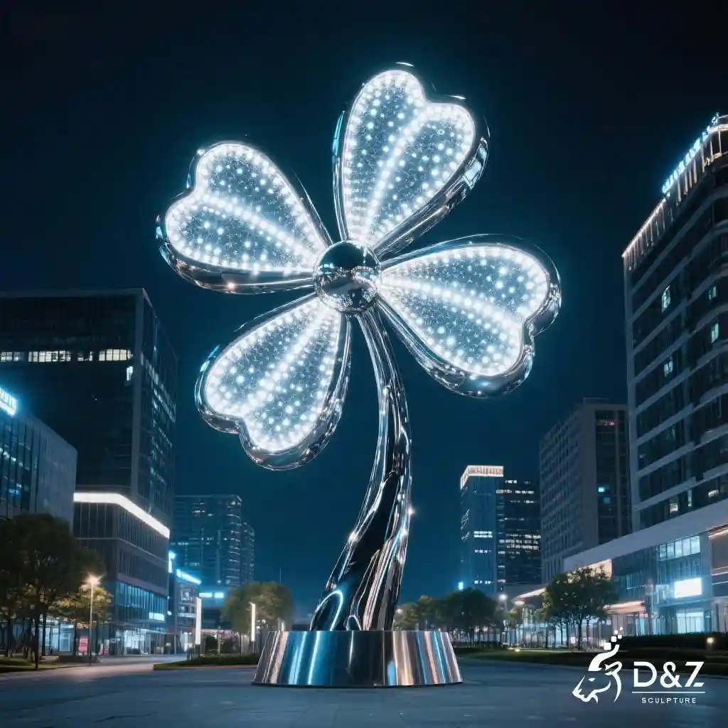 Large Metal Clover Sculpture | Four-leaf Clover Landmark DZN214-3