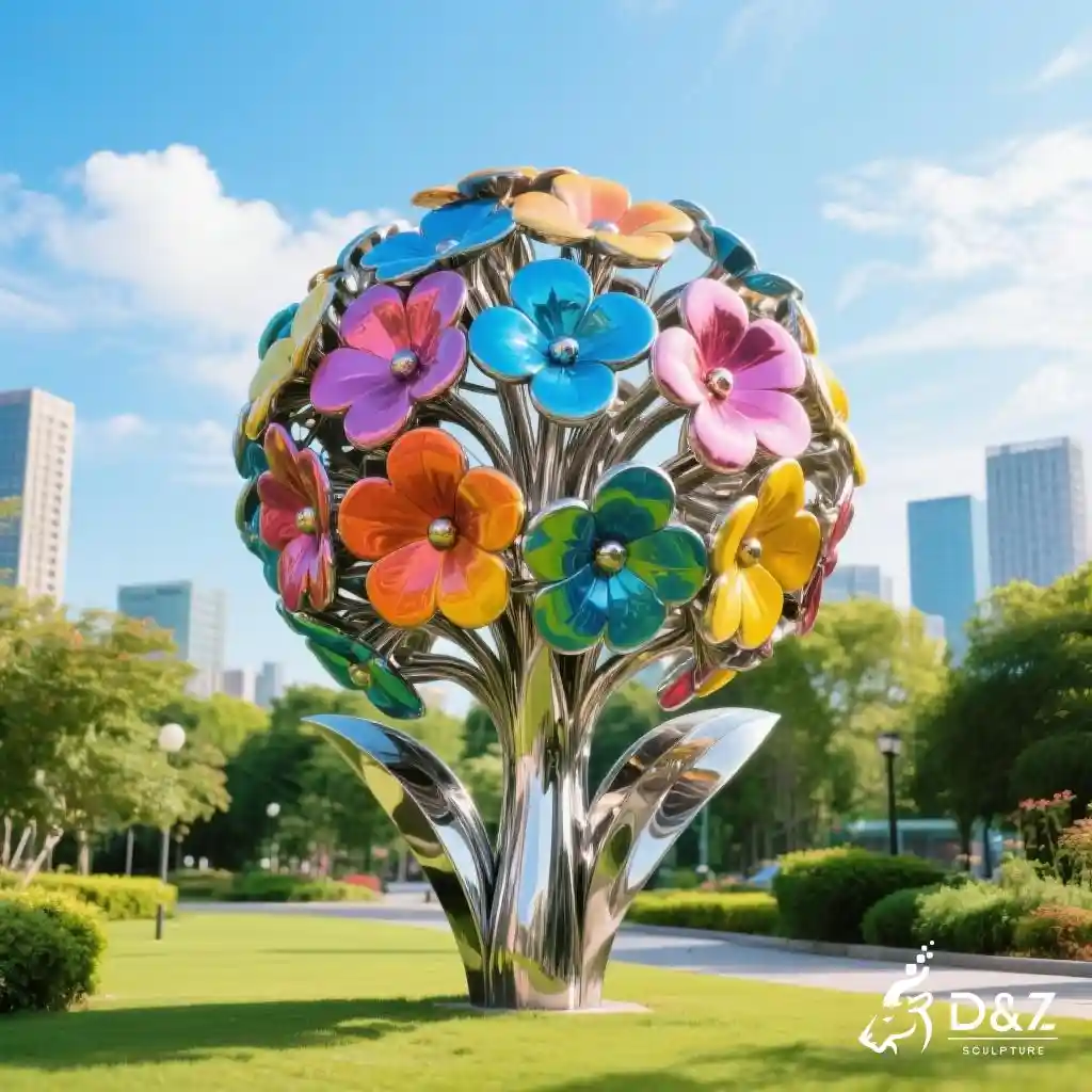 Large Metal Hydrangea Sculpture Garden Flower Decor for Sale DZN219 Large Metal Hydrangea Sculpture Garden Flower Decor for Sale DZN219-3